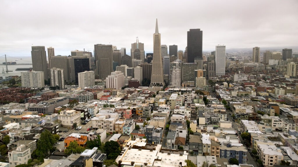 Panorama of San Francisco from the Сoit Tower taken by the author