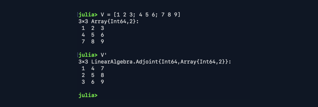 Julia code array
