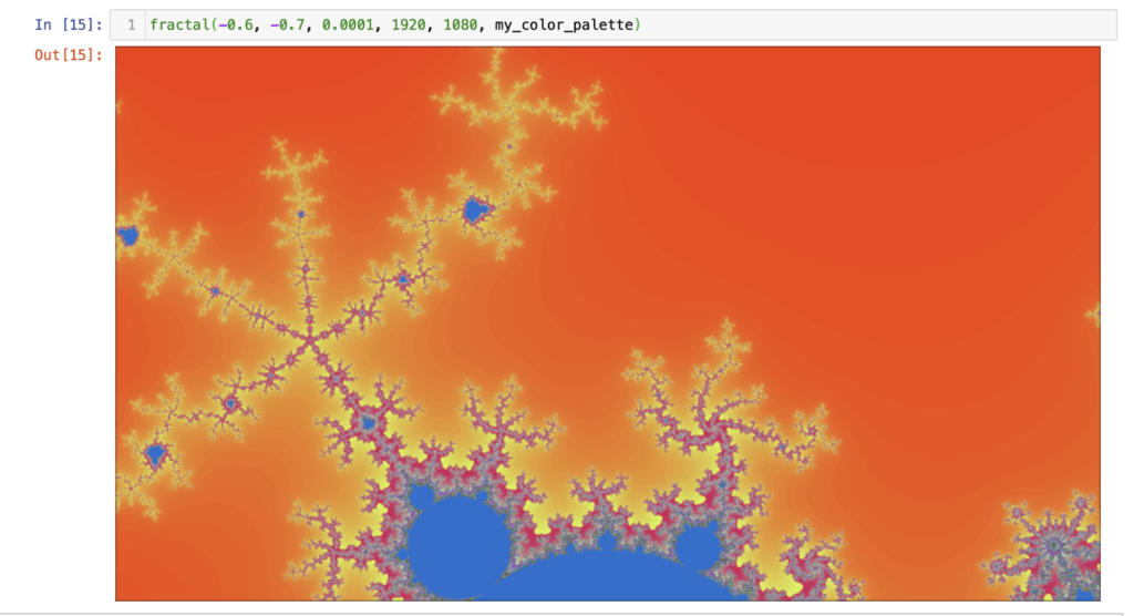 Mandelbrot fractal in Julia
