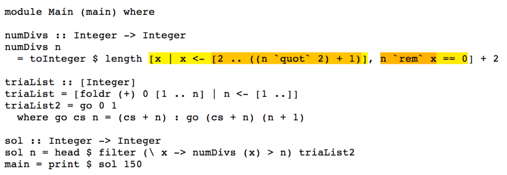 Haskel code