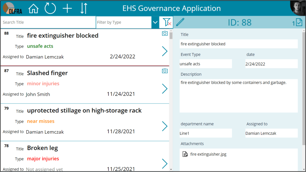 EHS governance app created