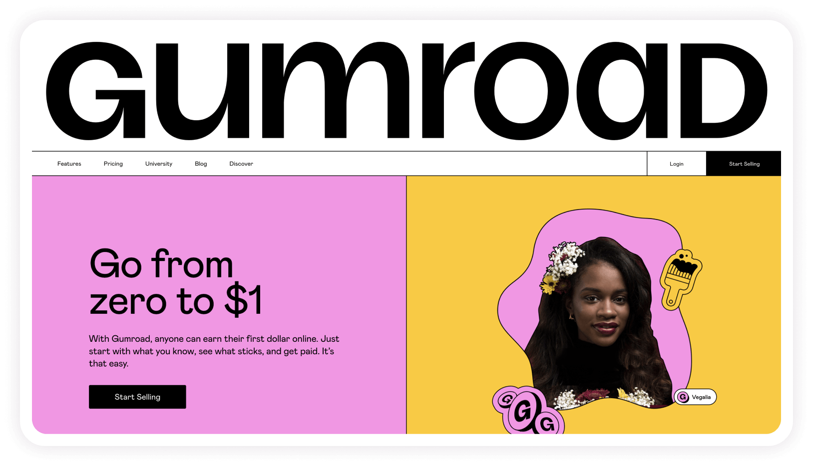 Gumroad’s NEUBrutalist website