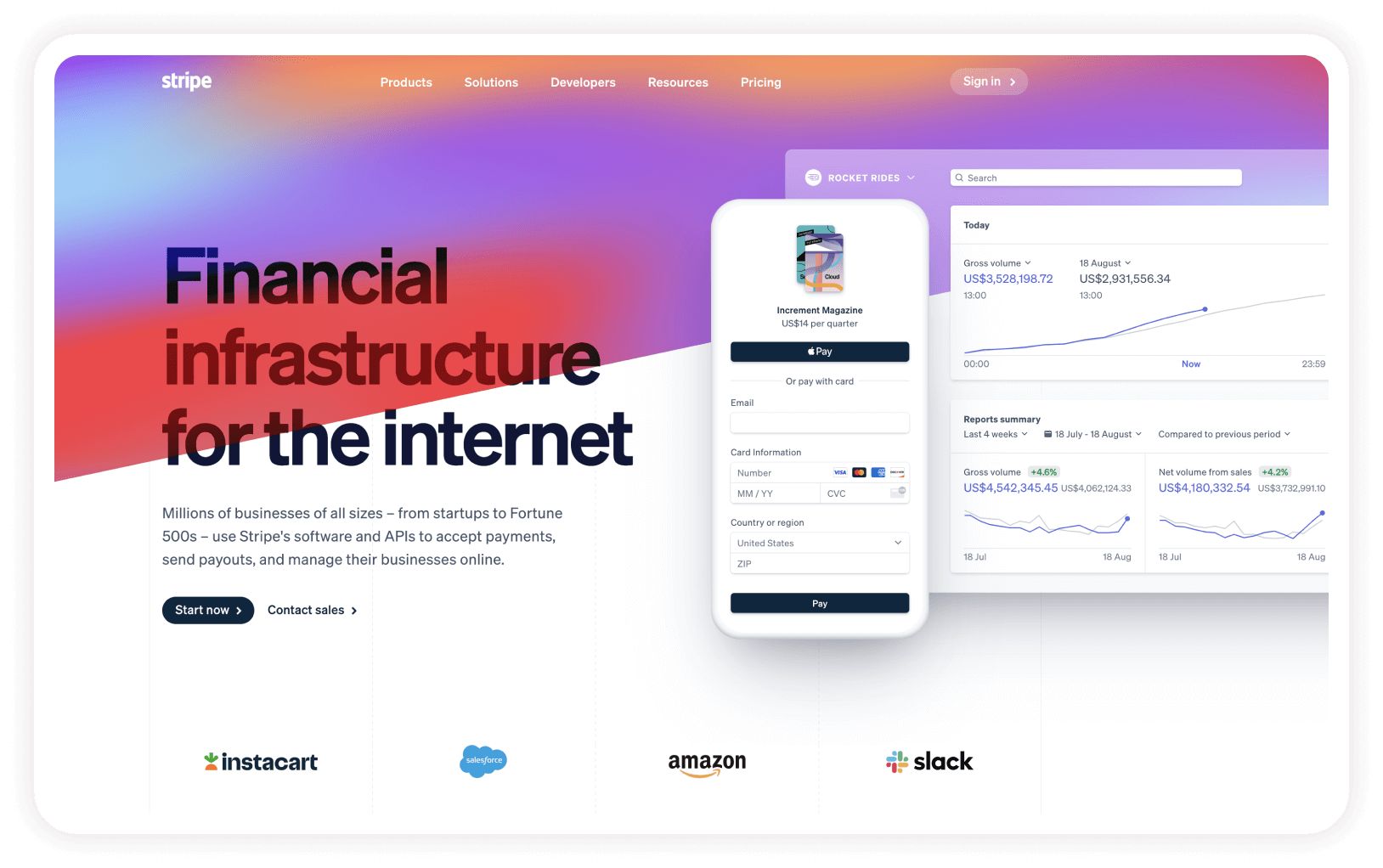 Vivid gradients in UI design.