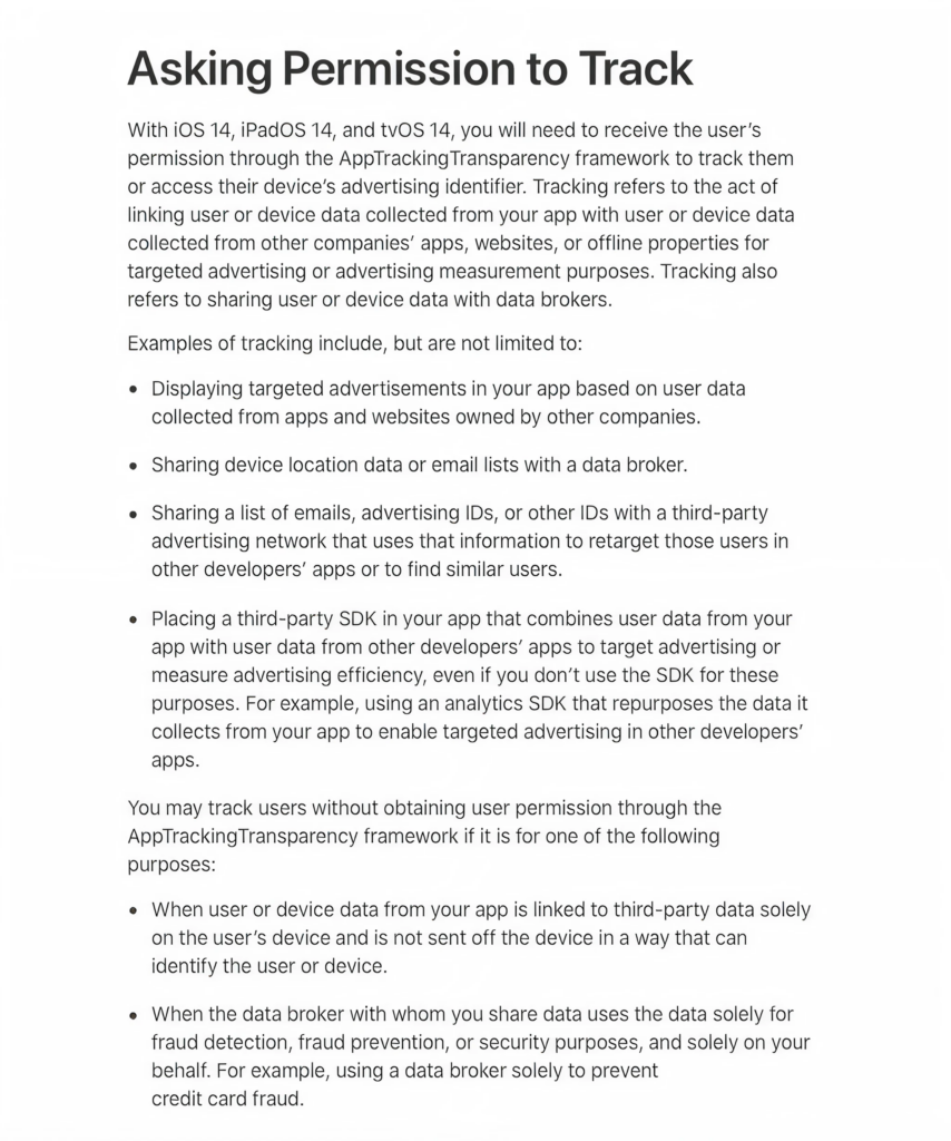Apple guidelines on tracking - Avenga